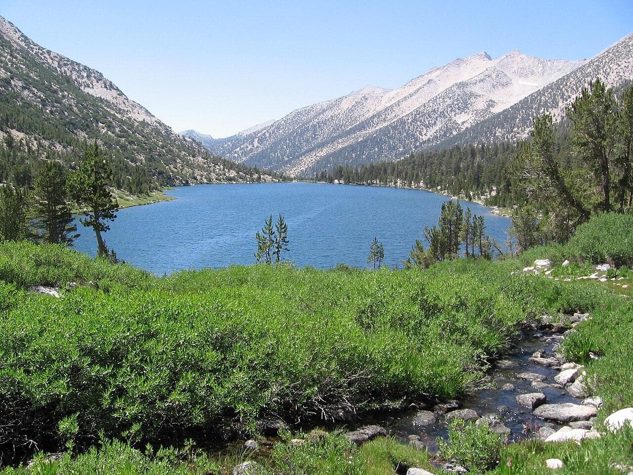Charlotte Lake below the junction on the John Muir Trail