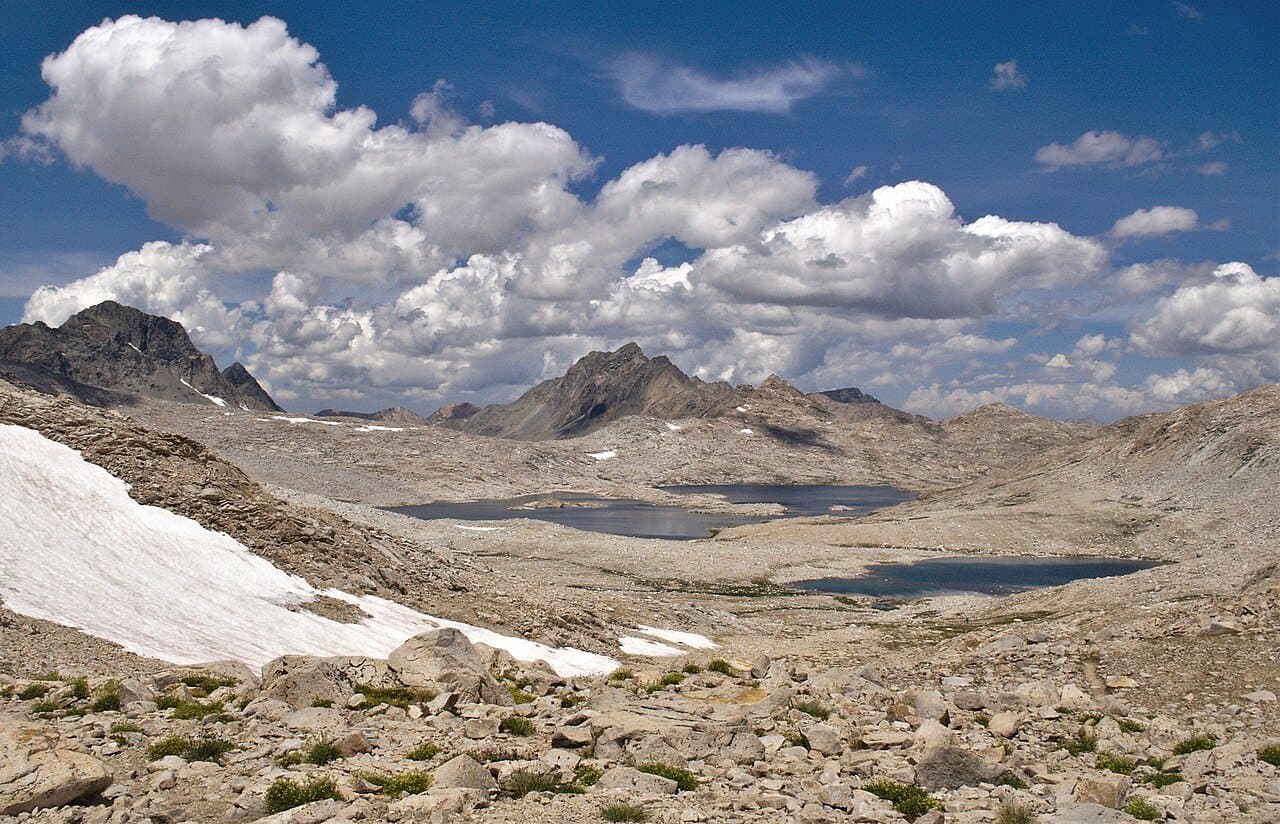 Wanda Lake in the open basin below Muir Pass