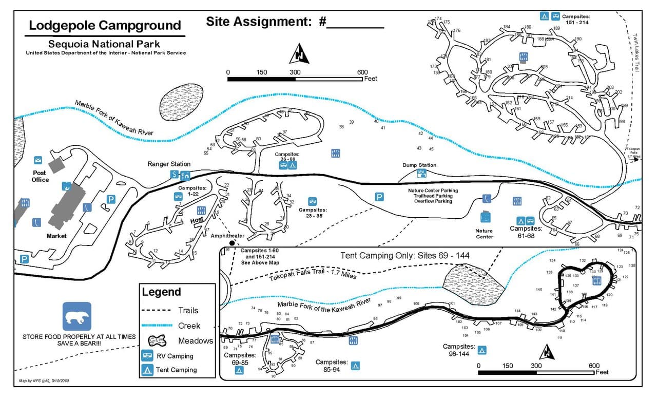 SEKI Wilderness Permit — Lodgepole — Twin Lakes wilderness permit area in Sequoia & Kings Canyon National Parks - backcountry hiking destination