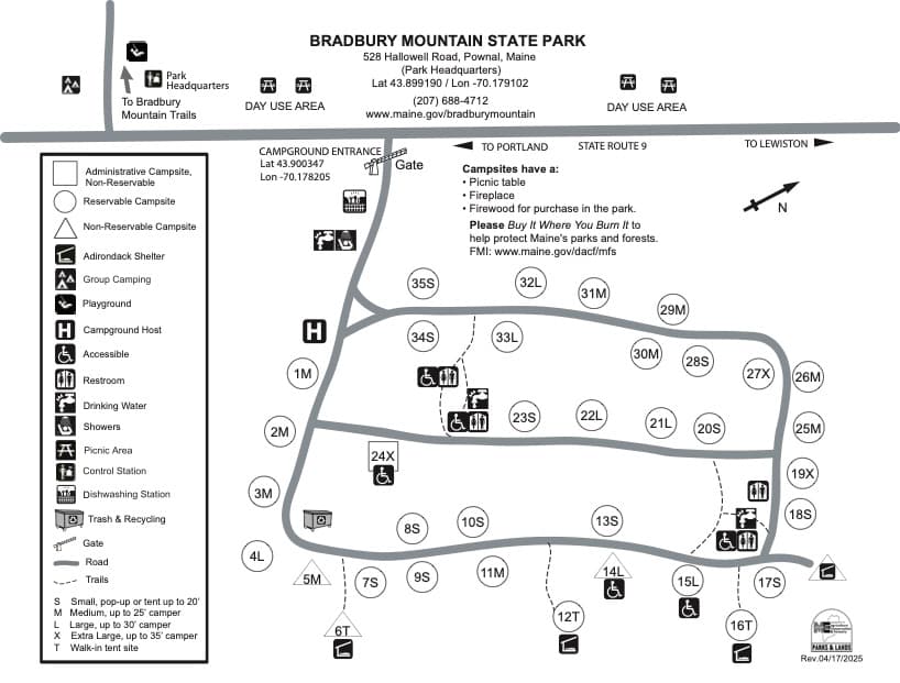 Bradbury Mountain State Park campground