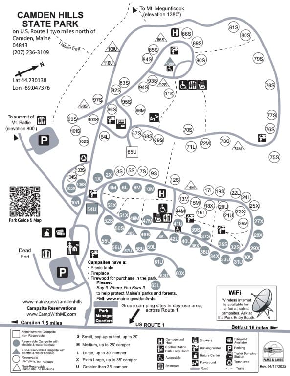 Camden Hills State Park campground