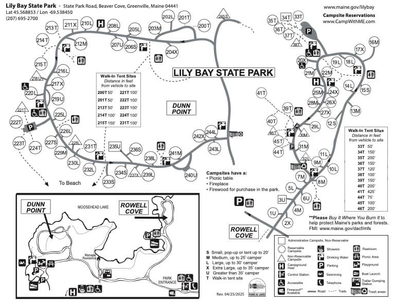 Lily Bay State Park campground