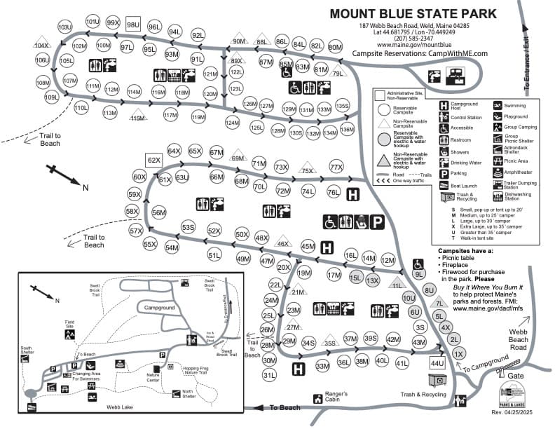 Mount Blue State Park campground