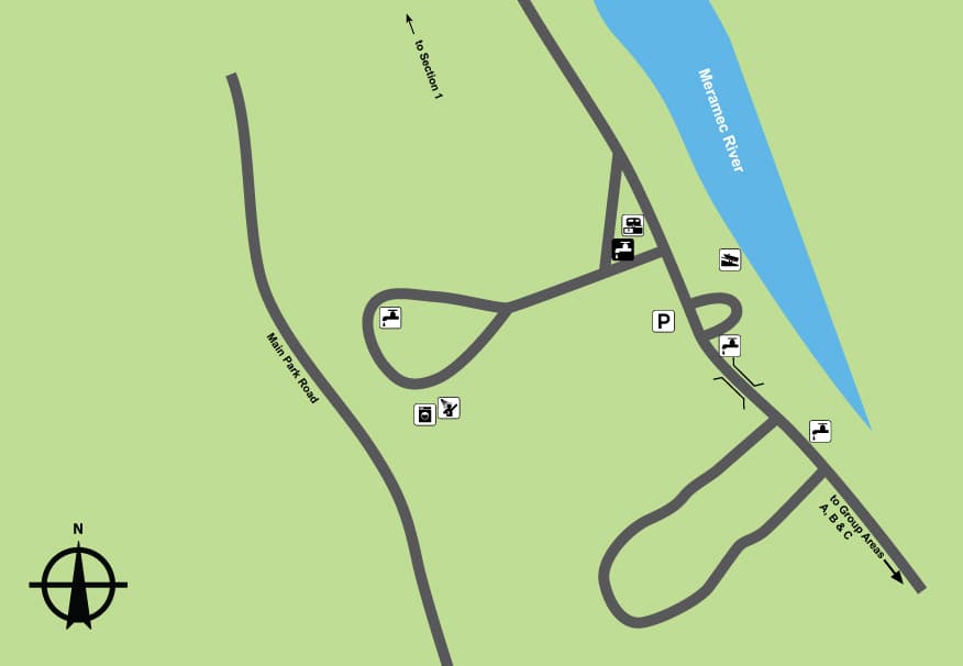 Meramec State Park Section 3 campground