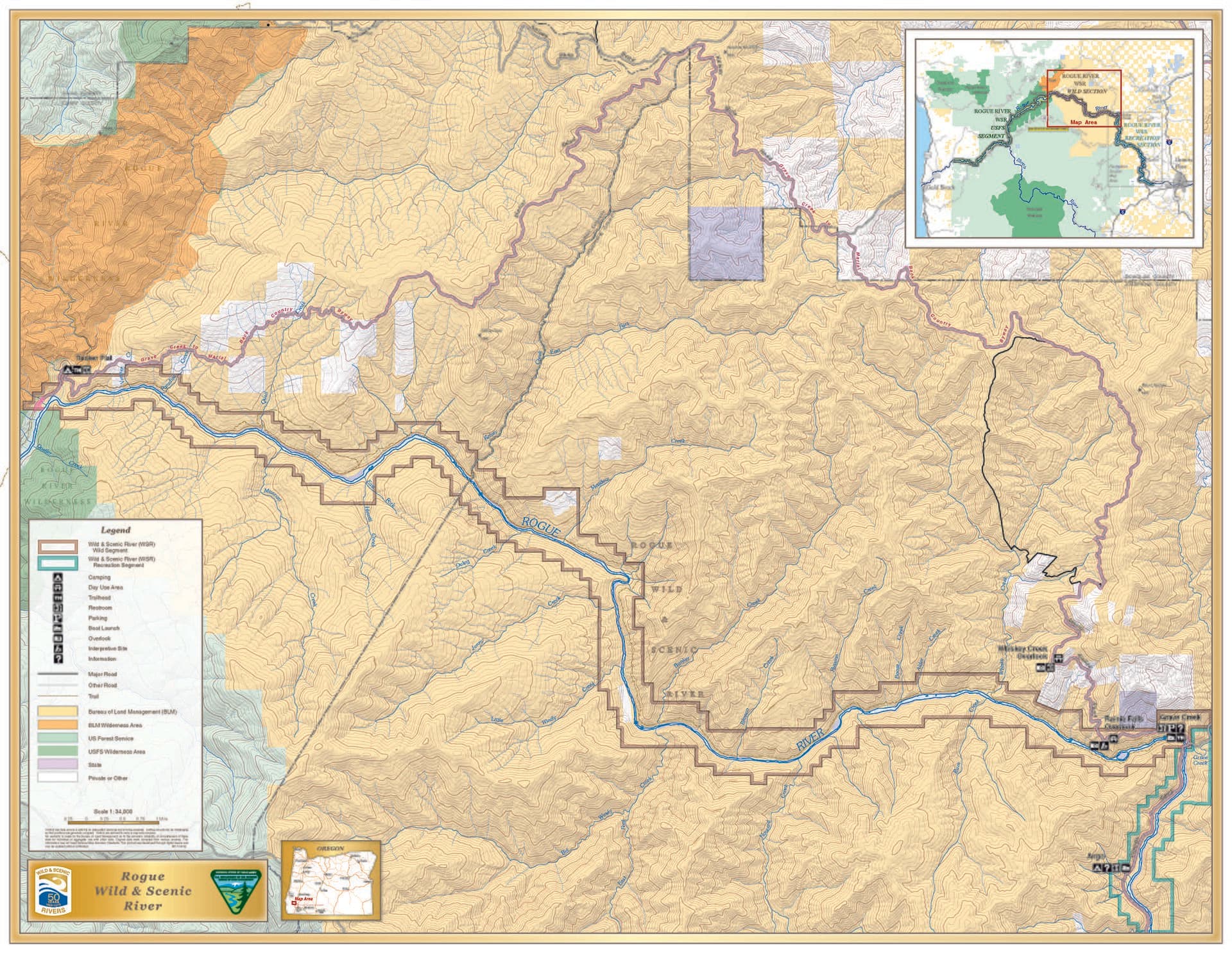 Rogue River Wild Section wilderness permit area in Pacific Northwest Rivers - backcountry hiking destination