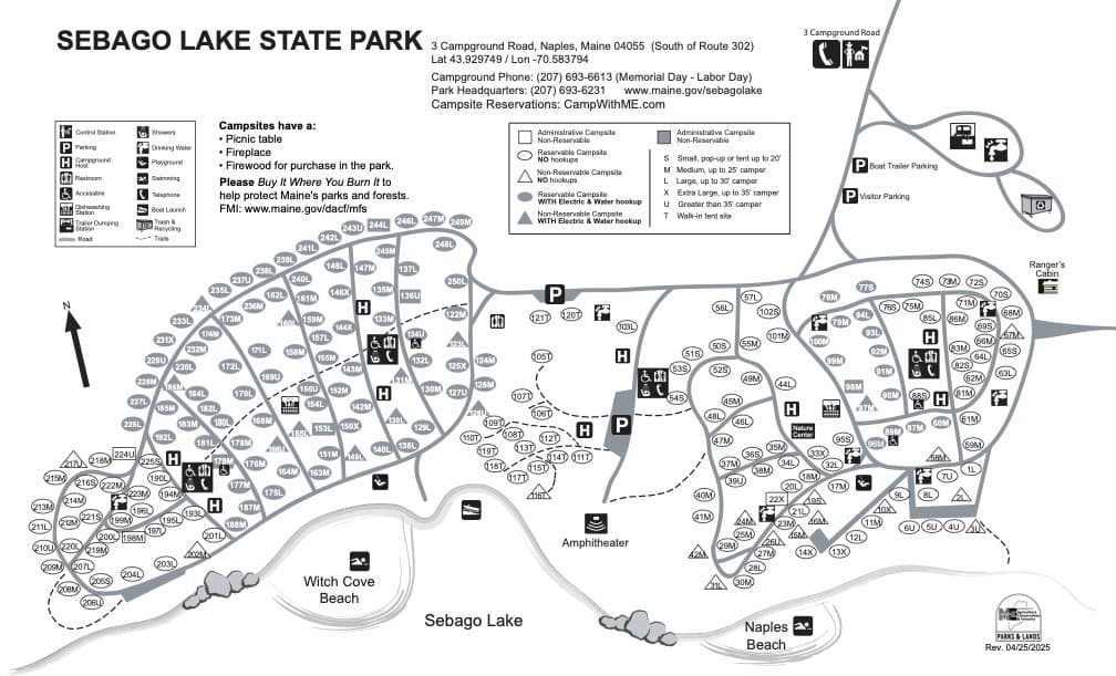 Sebago Lake State Park campground
